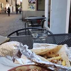 Felafel! Brinjal wrap (tasty but lacking chilli sauce)