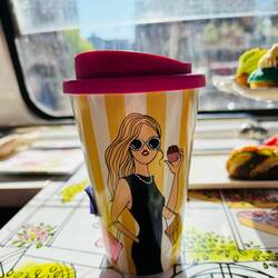 Tea 🫖 served in non spillable cup to minimise risk!