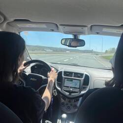 Maggie's attempt at driving and Emma being a passenger princess :)