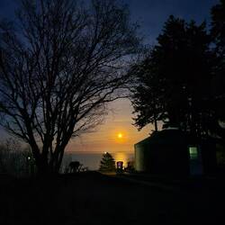 Yurt at night