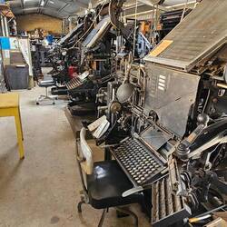 Working Linotype machines. Replaced by computers in the mid 1980's.
