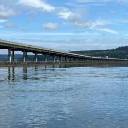 Looking east at the Hood Canal floating bridge.