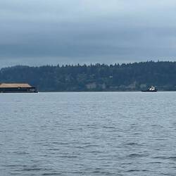 Tug Hercules with it's tow.