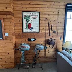 Ed's man cave. (He fixed up the old boat house.)