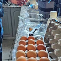 Jeremy making us scrambled eggs for breakfast