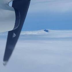 Hier sehen wir den Pico durch die Wolken blitzen