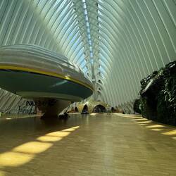 L'Àgora von innen. Außer der außergewöhnlichen Architektur hatte das Gebäude jedoch nichts zu bieten