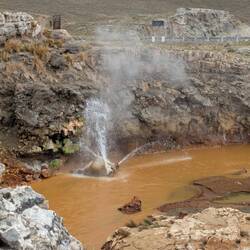 Interesting geysers along the highway
