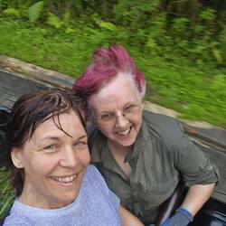 Standing In the back of the truck with Dawn from Cleveleys