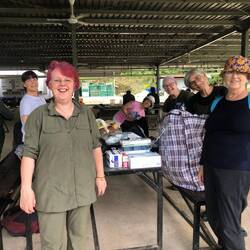 With some other volunteers at the workshed