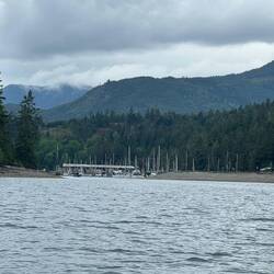 Looking through the entrance to Pleasant Harbor.