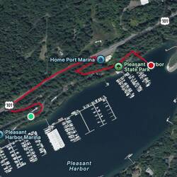 Red line shows my walk today.