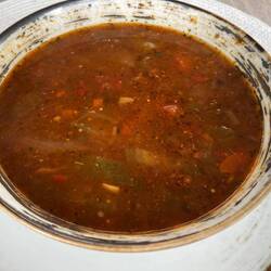Doch nicht. Rindfleischsuppe mit Chili.