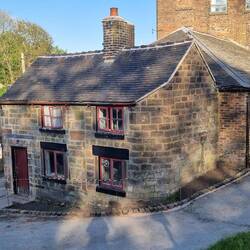 Look closely to see the chamfered edge of this cottage at the flint mill