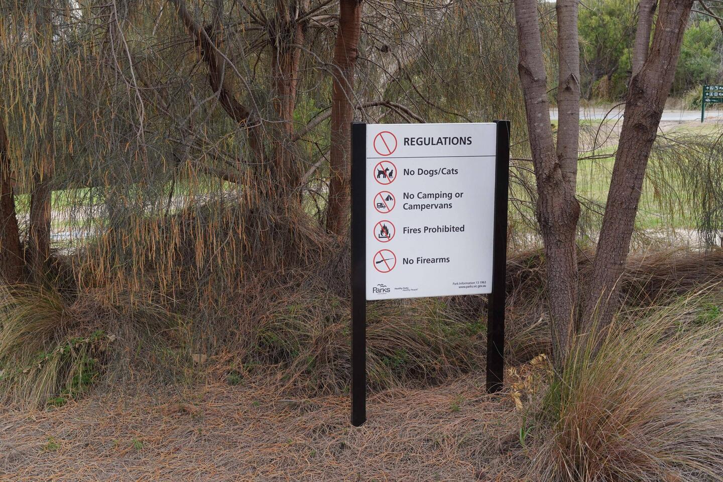 Hinweis am Eingang von Point Nepean.