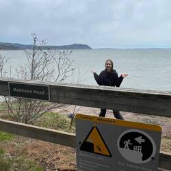 We noticed the sign after eating lunch on the other side of it...