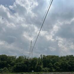 A suspension pipeline crosses the C&D Canal