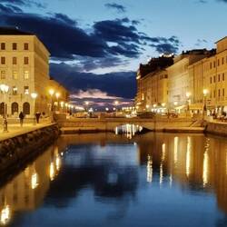 Trieste Grand Canal by evening