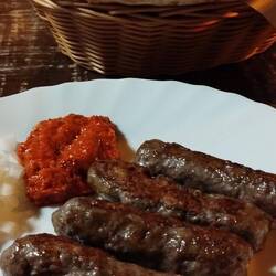 Cevapcici at a Serbian eatery