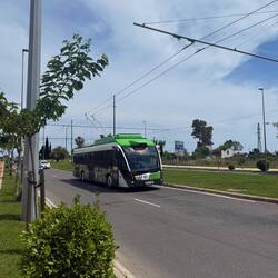 Ein Oberleitungsbus in Castello de la Plana.
