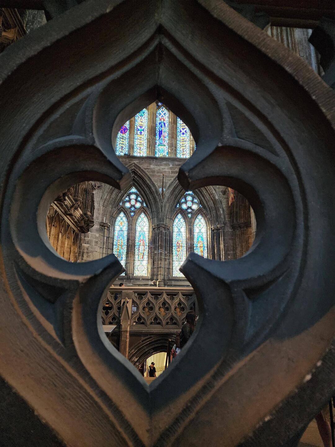 Stain glass in the nave.