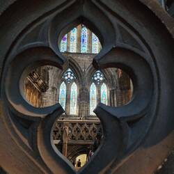 Stain glass in the nave.