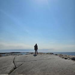 A gorgeous shot of Emma exploring the rocks