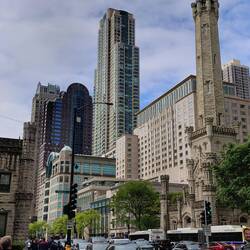 The old Water Tower - berühmt geworden, weil er das große Feuer 1871 überstanden hat