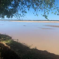 'Our' view, note the Hippos in the water...