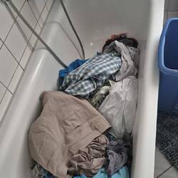 Wäsche kommt erst heute und an den folgenden Tagen dran