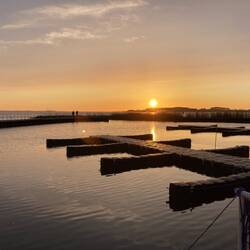 Sonnenuntergang am Achterwasser