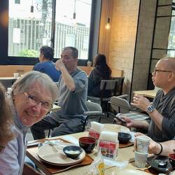 This fellow used a seat at our table next to his friends. Never said a word to us 😅
