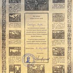 My certificate ... not sure what for ... maybe just being a pilgrim