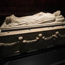 Carved marble sarcophagus for a local wealthy woman