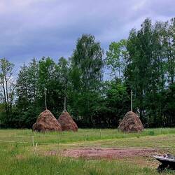 Typische Heuschober der Sorben