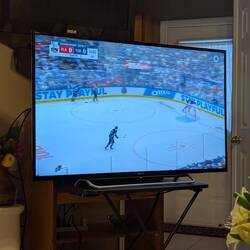 the tv at the cottage wasn't bug enough for Mike, so he brought a bigger one with him.