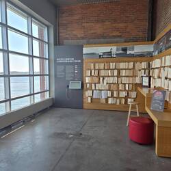 People's notes of what Pier 21 means to them in the Immigration museum
