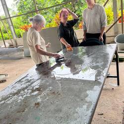 Cleaning up after ourselves it's messy work