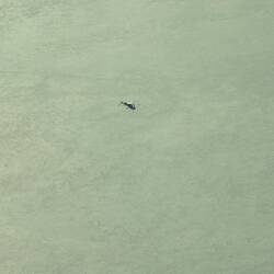 Crashed plane in the dry lake