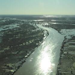 Flood waters coming down the river system
