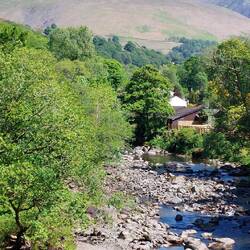 River Greta towards the fells