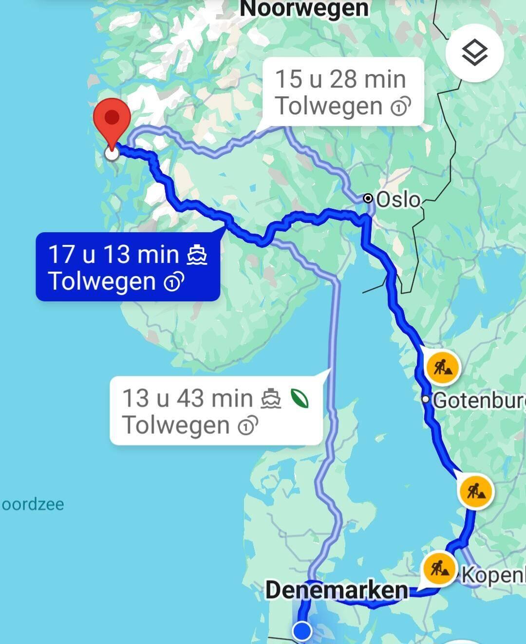 De geplande route