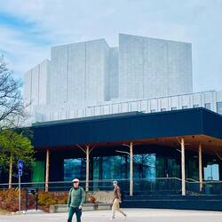 Finlandia Theatre. Look for the trees acting as pillars in the front building