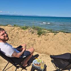 Frühstück am Meer☕🌊 #beste Platz ufm Camping ergattert