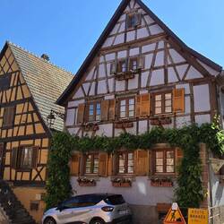 Lots of pretty half timbered houses, built in German style
