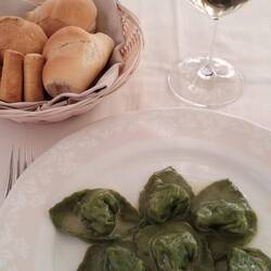 Spinach and ricotta ravioli