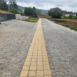 Following the yellow brick road for a mile.