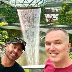 The Rain Vortex fountain in Changi Airport