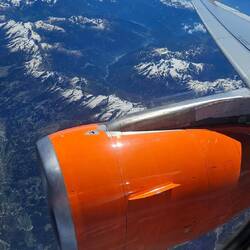Heimflug: Heute auch mit schönem Blick auf die Alpen, die auf dem Hinflug nicht zu sehen waren.