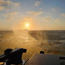 Scheiben sind von innen noch beschlagen um 6.45 Uhr